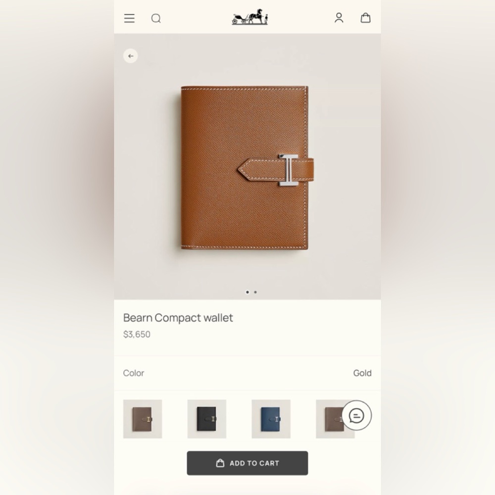 Hermes Bearn Compact wallet